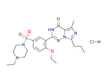 2-[2-ethoxy-5-(4-ethyl-piperazine-1-sulphonyl)-phenyl]-5-methyl-7-propyl-3H-imidazo[5,1-f][1,2,4]triazin-4-one hydrochloride
