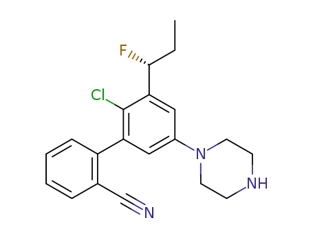 1-{3-(2-cyanophenyl)-4-chloro-5-[1-(R)-fluoropropyl]}phenyl piperazine