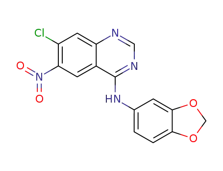 benzo[1,3]dioxol-5-yl-(7-chloro-6-nitro-quinazolin-4-yl)-amine