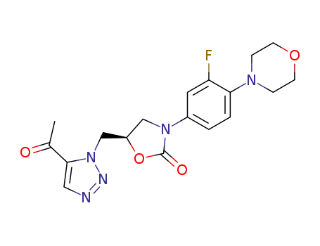(R)-5-(5-Acetyl-[1,2,3]triazol-1-ylmethyl)-3-(3-fluoro-4-morpholin-4-yl-phenyl)-oxazolidin-2-one