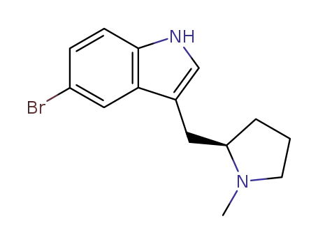 Molecular Structure of 143322-57-0 ((R)-5-Bromo-3-((1-methylpyrrolidin-2-yl)methyl)-1H-indole)