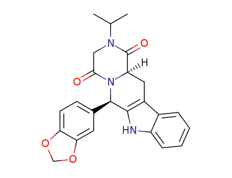 (6R,12aR)-6-(benzo(d)[1,3]dioxol-5-yl)-2-isopropyl-2,3,6,7,12,12a-hexahydropyrazino[1',2':1,6]pyrido[3,4-b]indole-1,4-dione