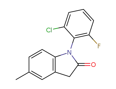 Molecular Structure of 332903-83-0 (1-(2-Chloro-6-fluorophenyl)-5-methylindolin-2-one)
