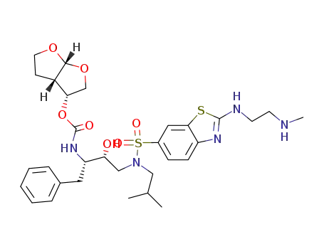 ((1S,2R)-1-Benzyl-2-hydroxy-3-{isobutyl-[2-(2-methylamino-ethylamino)-benzothiazole-6-sulfonyl]-amino}-propyl)-carbamic acid (3R,3aS,6aR)-(hexahydro-furo[2,3-b]furan-3-yl) ester