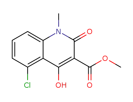 Molecular Structure of 637027-41-9 (3-Quinolinecarboxylic acid, 5-chloro-1,2-dihydro-4-hydroxy-1-Methyl-2-oxo-, Methyl ester)