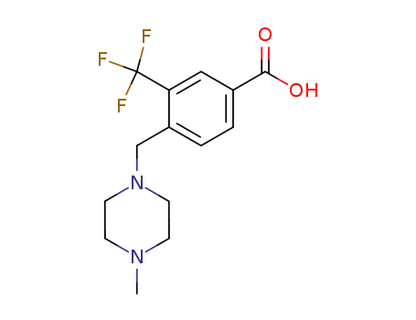 Molecular Structure of 859027-02-4 (4-((4-Methylpiperazin-1-yl)Methyl)-3-(trifluoroMethyl)benzoic acid)