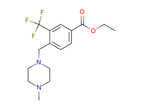 Molecular Structure of 859027-00-2 (Benzoic acid, 4-[(4-methyl-1-piperazinyl)methyl]-3-(trifluoromethyl)-,
ethyl ester)