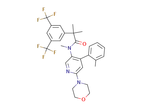 2-(3,5-bis-trifluoromethyl-phenyl)-N-methyl-N-(6-morpholin-4-yl-4-o-tolyl-pyridin-3-yl)-isobutyramide