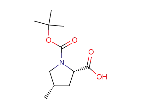 Molecular Structure of 364750-81-2 ((2S,4S)-N-Boc-4-methylpyrrolidine-2-carboxylic acid)