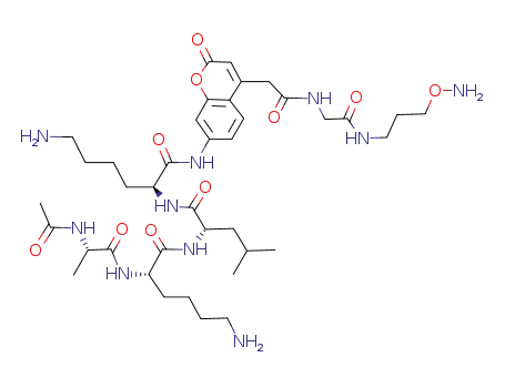 (S)-2-{(S)-2-[(S)-2-((S)-2-Acetylamino-propionylamino)-6-amino-hexanoylamino]-4-methyl-pentanoylamino}-6-amino-hexanoic acid [4-({[(3-aminooxy-propylcarbamoyl)-methyl]-carbamoyl}-methyl)-2-oxo-2H-chromen-7-yl]-amide