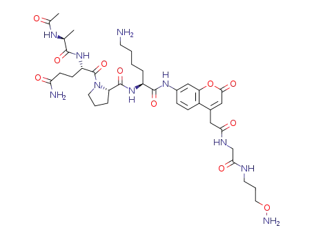 (S)-1-[(S)-2-((S)-2-Acetylamino-propionylamino)-4-carbamoyl-butyryl]-pyrrolidine-2-carboxylic acid {(S)-5-amino-1-[4-({[(3-aminooxy-propylcarbamoyl)-methyl]-carbamoyl}-methyl)-2-oxo-2H-chromen-7-ylcarbamoyl]-pentyl}-amide
