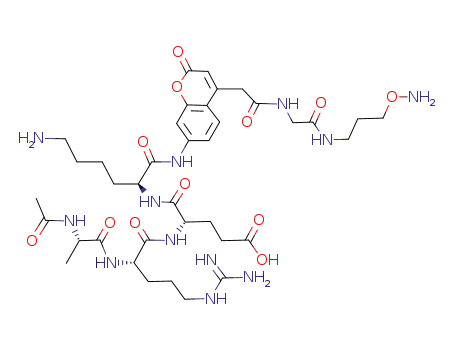 (S)-4-[(S)-2-((S)-2-Acetylamino-propionylamino)-5-guanidino-pentanoylamino]-4-{(S)-5-amino-1-[4-({[(3-aminooxy-propylcarbamoyl)-methyl]-carbamoyl}-methyl)-2-oxo-2H-chromen-7-ylcarbamoyl]-pentylcarbamoyl}-butyric acid