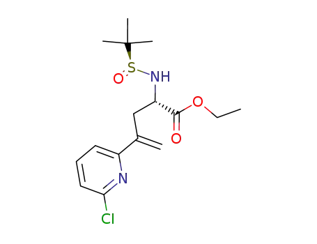ethyl (2S)-4-(6-chloro-pyridin-2-yl)-2-(2-methyl-prop-2-yl-(S)-sulfinylamino)-pent-4-enoate