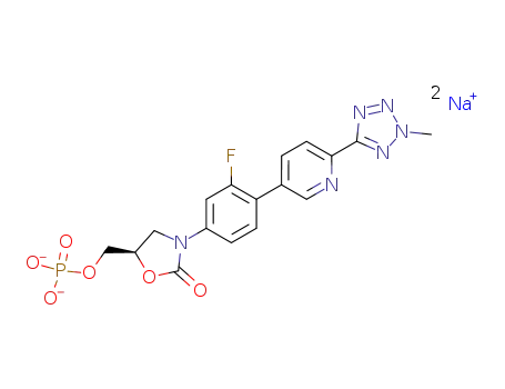 (R)-[3-(4-(2-(2-methyltetrazol-5-yl)pyridin-5-yl)-3-fluorophenyl)-2-oxo-5-oxazolidinyl]methyl disodium phosphate