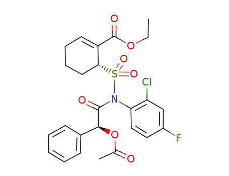 ethyl (6R)-6-{[[(2S)-2-(acetyloxy)-2-phenylacetyl]-(2-chloro-4-fluorophenyl)amino]sulfonyl}cyclohex-1-ene-1-carboxylate