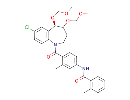 Molecular Structure of 926035-30-5 (Benzamide,
N-[4-[[(4R,5R)-7-chloro-2,3,4,5-tetrahydro-4,5-bis(methoxymethoxy)-1H
-1-benzazepin-1-yl]carbonyl]-3-methylphenyl]-2-methyl-)