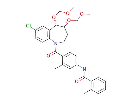 Molecular Structure of 926035-33-8 (Benzamide,
N-[4-[[(4R,5S)-7-chloro-2,3,4,5-tetrahydro-4,5-bis(methoxymethoxy)-1H
-1-benzazepin-1-yl]carbonyl]-3-methylphenyl]-2-methyl-)