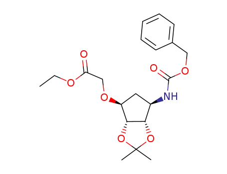 ethyl 2-(6-(benzyloxycarbonylamino)-2,2-dimethyltetrahydro-3aH-cyclopenta[d][1,3]dioxol-4-yloxy) acetate