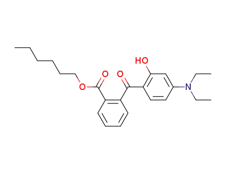 Molecular Structure of 302776-68-7 (Benzoic acid,2-[4-(diethylamino)-2-hydroxybenzoyl]-, hexyl ester)