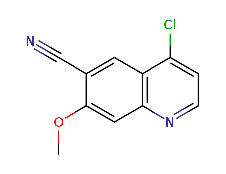 Molecular Structure of 398487-31-5 (6-Quinolinecarbonitrile, 4-chloro-7-methoxy-)