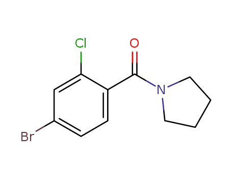 Molecular Structure of 877383-54-5 (Pyrrolidine, 1-(4-bromo-2-chlorobenzoyl)-)