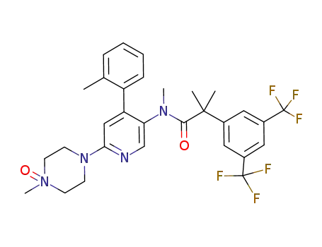 2-(3,5-bis-trifluoromethyl-phenyl)-N-methyl-N-[6-(4-methyl-4-oxy-piperazin-1-yl)-4-o-tolyl-pyridin-3-yl]-isobutyramide