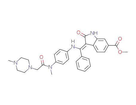 methyl (3Z)-3-[[4-[methyl-[2-(4-methylpiperazin-1-yl)acetyl]amino]anilino]-phenylmethylidene]-2-oxo-1H-indole-6-carboxylate Nintedanib (BIBF 1120)