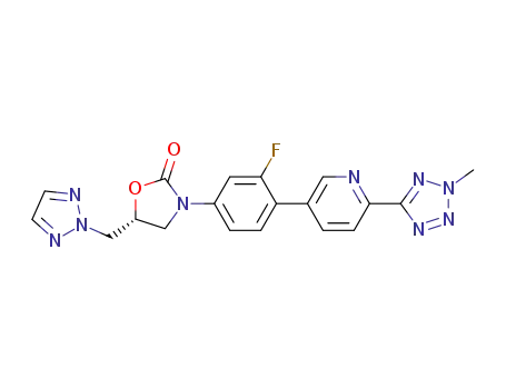 (R)-3-(4-(2-(2-methyltetrazol-5-yl)pyridin-5-yl)-3-fluorophenyl)-5-([1,2,3]triazol-2-yl)methyloxazolidin-2-one