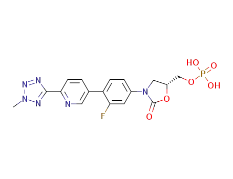 (R)-3-(4-(2-(2-methyltetrazol-5-yl)pyridine-5-yl)-3-fluorophenyl)-5-hydroxymethyl oxazolidin-2-one dihydrogen phosphate