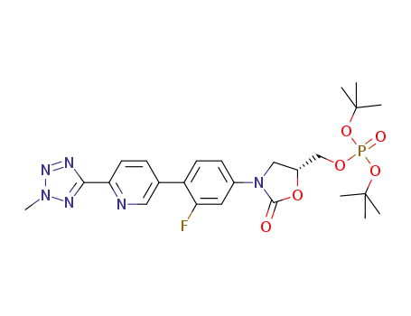 (R)-[3-(4-(2-(2-methyltetrazol-5-yl)pyridin-5-yl)-3-fluorophenyl)-2-oxo-5-oxazolidinyl]methyl phosphoric acid di-tert-butyl ester