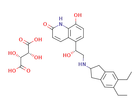 (R)-5-[2-(5,6-diethyl-indan-2-ylamino)-1-hydroxyethyl]-8-hydroxy-1H-quinolin-2-one L-tartrate