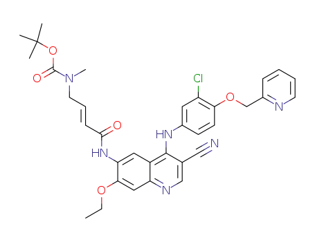 (E)-N-{4-[3-chloro-4-(2-pyridinylmethoxy)anilino]-3-cyano-7-ethoxy-6-quinolinyl}-4-[N-(t-butyloxycarbonyl)methylamino]-2-butenamide