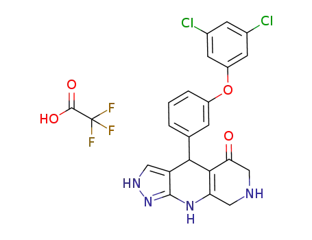 4-[3-(3,5-dichlorophenoxy)phenyl]-2,4,6,7,8,9-hexahydropyrazolo[3,4-b]-1,7-naphtyridin-5-one trifluoroacetic acid