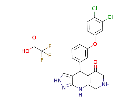 4-[3-(3,4-dichlorophenoxy)phenyl]-2,4,6,7,8,9-hexahydropyrazolo[3,4-b]-1,7-naphtyridin-5-one trifluoroacetic acid