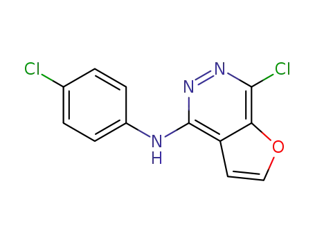 Molecular Structure of 332013-40-8 (Furo[2,3-d]pyridazin-4-amine, 7-chloro-N-(4-chlorophenyl)-)