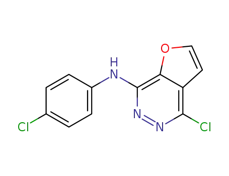 Molecular Structure of 332013-41-9 (Furo[2,3-d]pyridazin-7-amine, 4-chloro-N-(4-chlorophenyl)-)