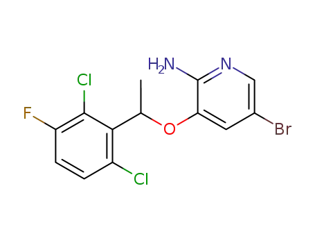 Molecular Structure of 756503-69-2 (5-bromo-3-(1-(2,6-dichloro-3-fluorophenyl)ethoxy)pyridin-2-amine)