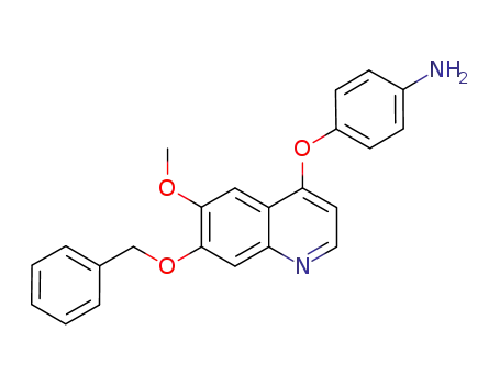 Molecular Structure of 516526-32-2 (Benzenamine, 4-[[6-methoxy-7-(phenylmethoxy)-4-quinolinyl]oxy]-)