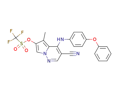 trifluoro-methanesulfonic acid 3-cyano-5-methyl-4-(4-phenoxy-phenylamino)-pyrrolo[1,2-b]pyridazin-6-yl ester
