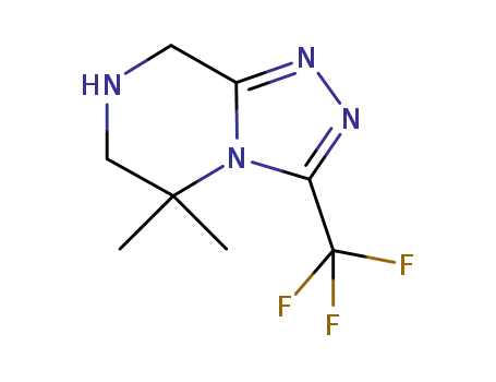 Molecular Structure of 723286-97-3 (1,2,4-Triazolo[4,3-a]pyrazine, 5,6,7,8-tetrahydro-5,5-dimethyl-3-(trifluoromethyl)-)