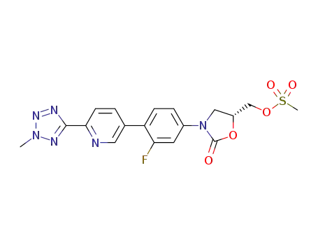 (R)-3-(4-(2-(2-methyltetrazol-5-yl)pyridin-5-yl)-3-fluorophenyl)-5-(methanesulfonyloxymethyl)oxazolidin-2-one