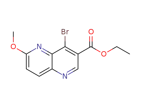 Molecular Structure of 724788-64-1 (ethyl 4-broMo-6-Methoxy-1,5-naphthyridine-3-carboxylate)
