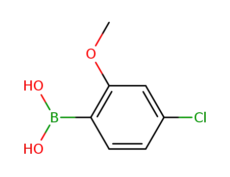 Molecular Structure of 762287-57-0 (4-Chloro-2-methoxyphenylboronic acid)