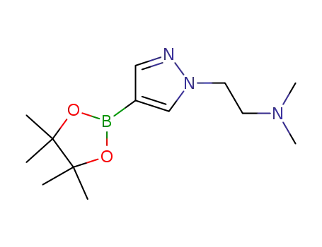 Molecular Structure of 877149-80-9 (N,N-DiMethyl-4-(4,4,5,5-tetraMethyl-1,3,2-dioxaborolan-2-yl)-1H-pyrazole-1-ethanaMine)