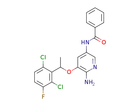 Molecular Structure of 877620-62-7 (Benzamide,
N-[6-amino-5-[1-(2,6-dichloro-3-fluorophenyl)ethoxy]-3-pyridinyl]-)