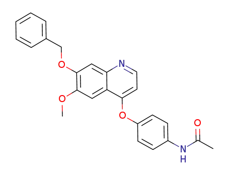 Molecular Structure of 914490-52-1 (Acetamide,
N-[4-[[6-methoxy-7-(phenylmethoxy)-4-quinolinyl]oxy]phenyl]-)