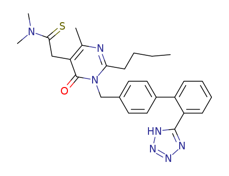2-Butyl-5-dimethylaminothiocarbonylmethyl-6-methyl-3-[[2'-(1H-tetrazol-5-yl)biphenyl-4-yl]methyl]pyrimidin-4(3H)-one