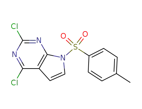 Molecular Structure of 934524-10-4 (2,4-Dichloro-7-tosyl-7H-pyrrolo[2,3-d]pyriMidine)
