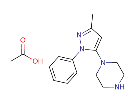 Molecular Structure of 906093-30-9 (Piperazine, 1-(3-Methyl-1-phenyl-1H-pyrazol-5-yl)- (acetate))