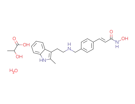 N-hydroxy-3-[4-[[[2-(2-methyl-1H-indol-3-yl)ethyl]amino]methyl]phenyl]-2E-2-propenamide DL-lactate monohydrate